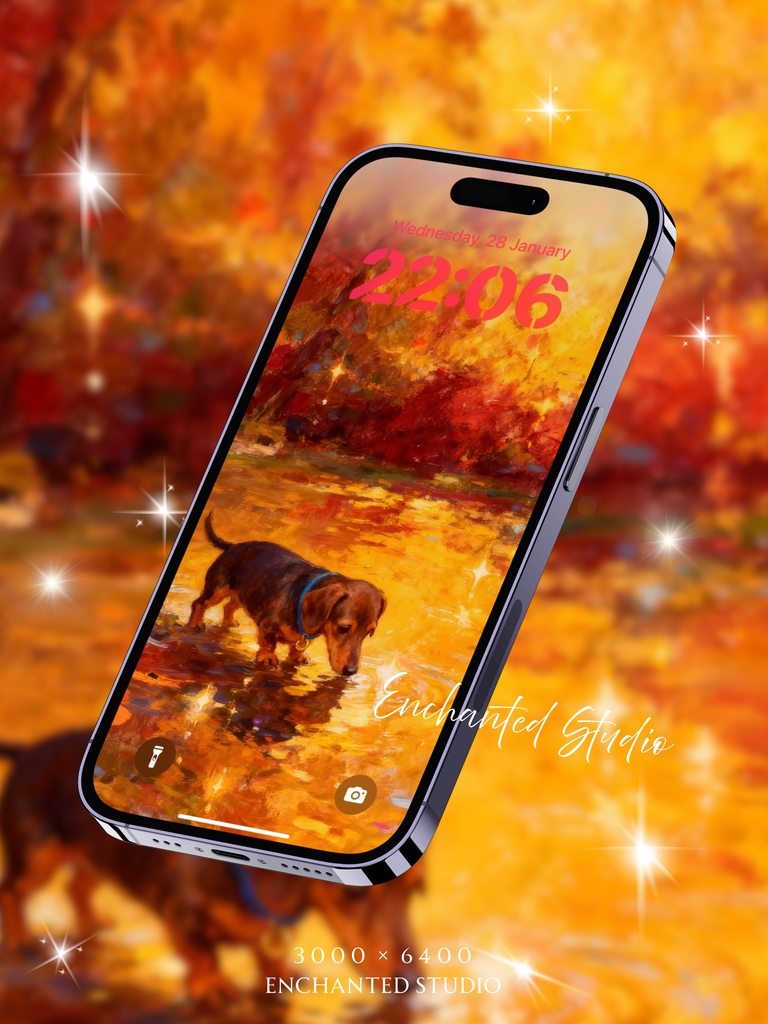 【スマホ用壁紙】ダックスフンド / Dachshund -わんちゃんシリーズ