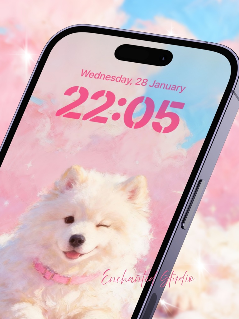 【スマホ用壁紙】サモエド / Samoyed -わんちゃんシリーズ