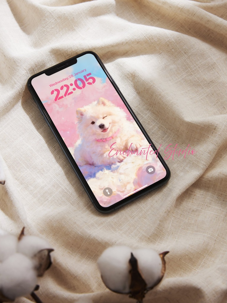 【スマホ用壁紙】サモエド / Samoyed -わんちゃんシリーズ