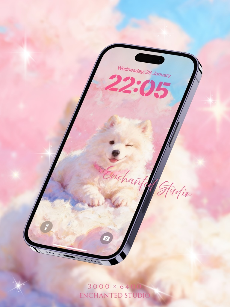 【スマホ用壁紙】サモエド / Samoyed -わんちゃんシリーズ