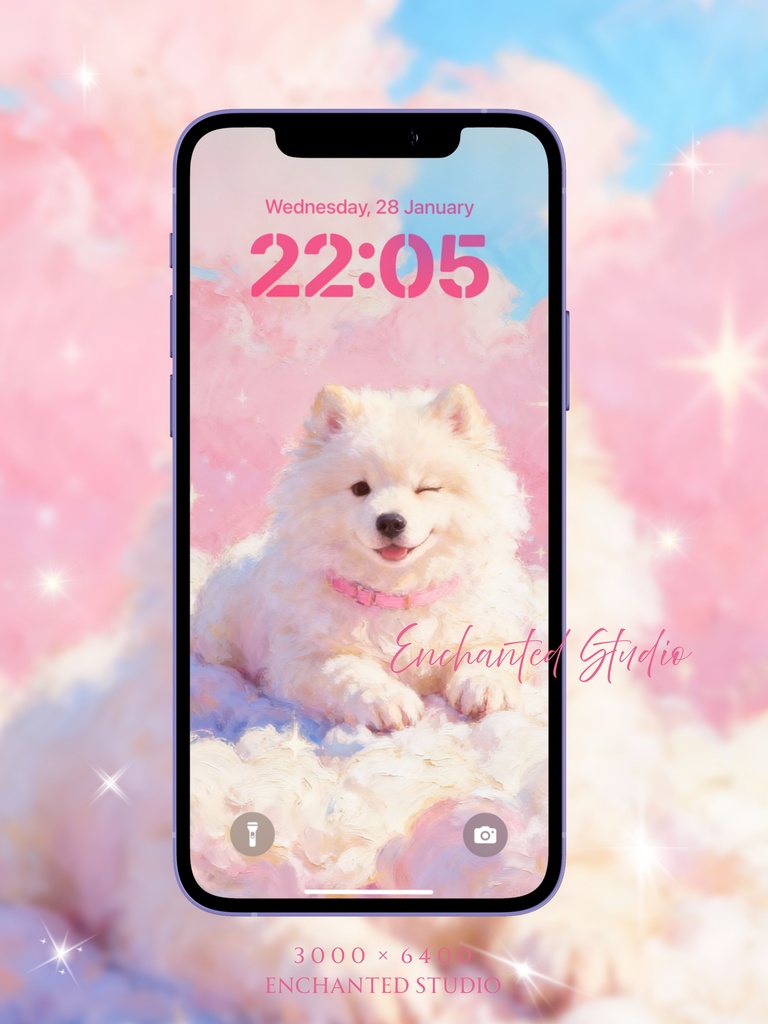 【スマホ用壁紙】サモエド / Samoyed -わんちゃんシリーズ