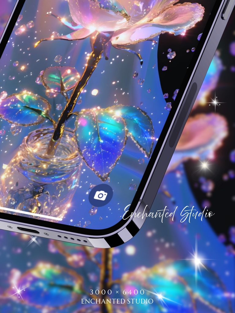 【スマホ壁紙】幸運を呼ぶダイヤモンド・ローズ|願いを叶える、愛の引き寄せ