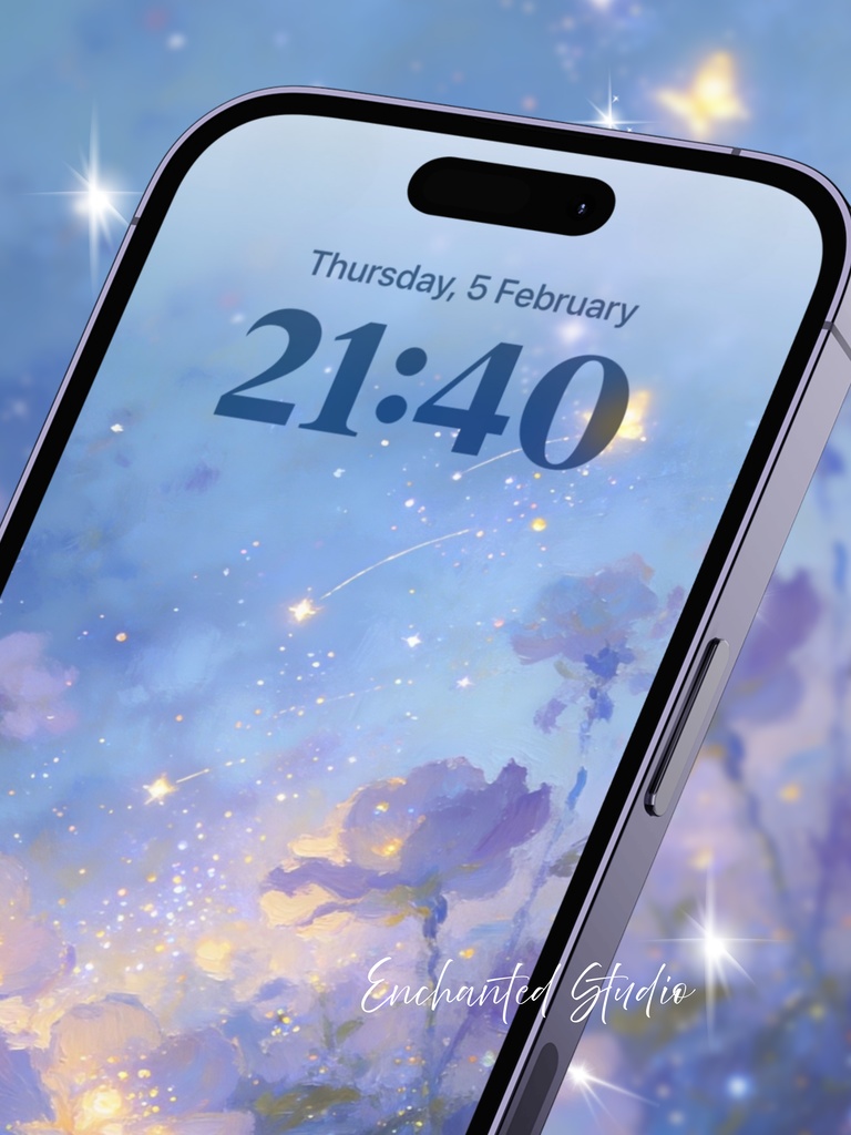 【スマホ壁紙】静寂に灯る「星屑の花園」|ヒーリング・心の平安