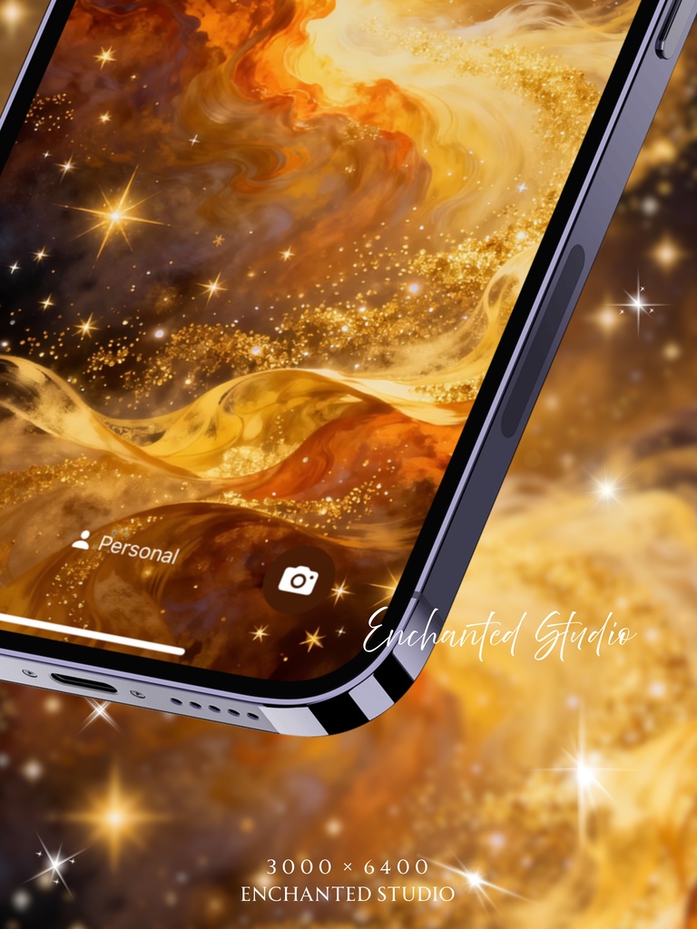 【スマホ壁紙】黄金に輝く「豊穣の星雲」|金運上昇・成功の引き寄せ