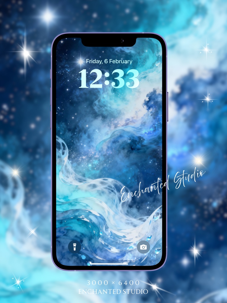 【スマホ壁紙】静寂の「アクア・ネブラ」｜心の浄化・思考のクリア化 