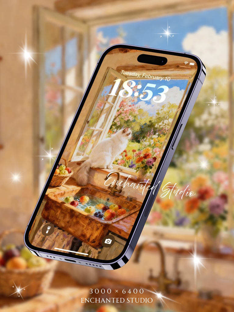 【スマホ壁紙】窓辺の午後 — 静寂と猫