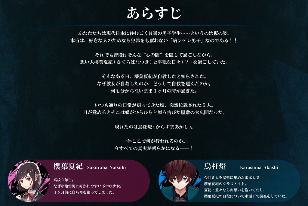 【マダミス】容疑者は全員病ンデレ男?!蝶屋敷での真相究明【GMレス可5人用】