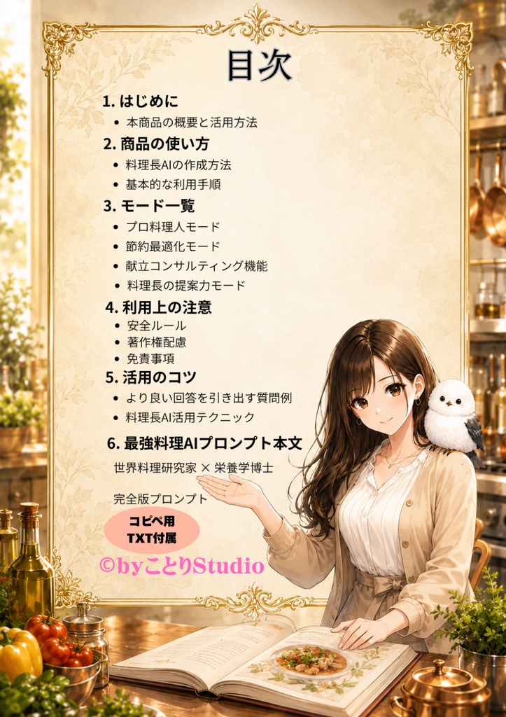 最強料理AIプロンプト Ver1.0【データ素材版】