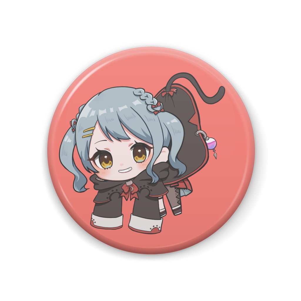 ぶらさがりこまいさん缶バッチ ver.赤