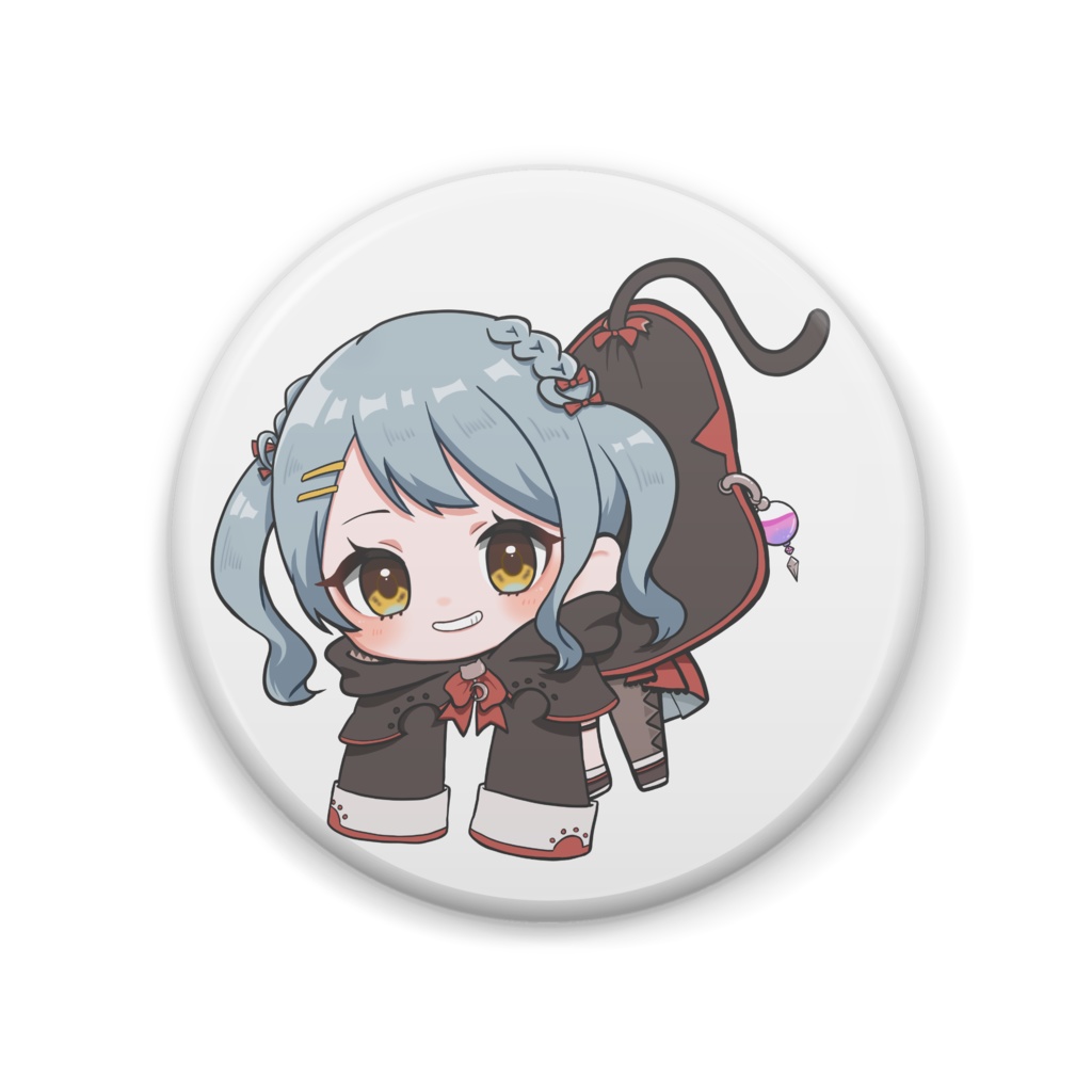 ぶらさがりこまいさん缶バッチ ver.白