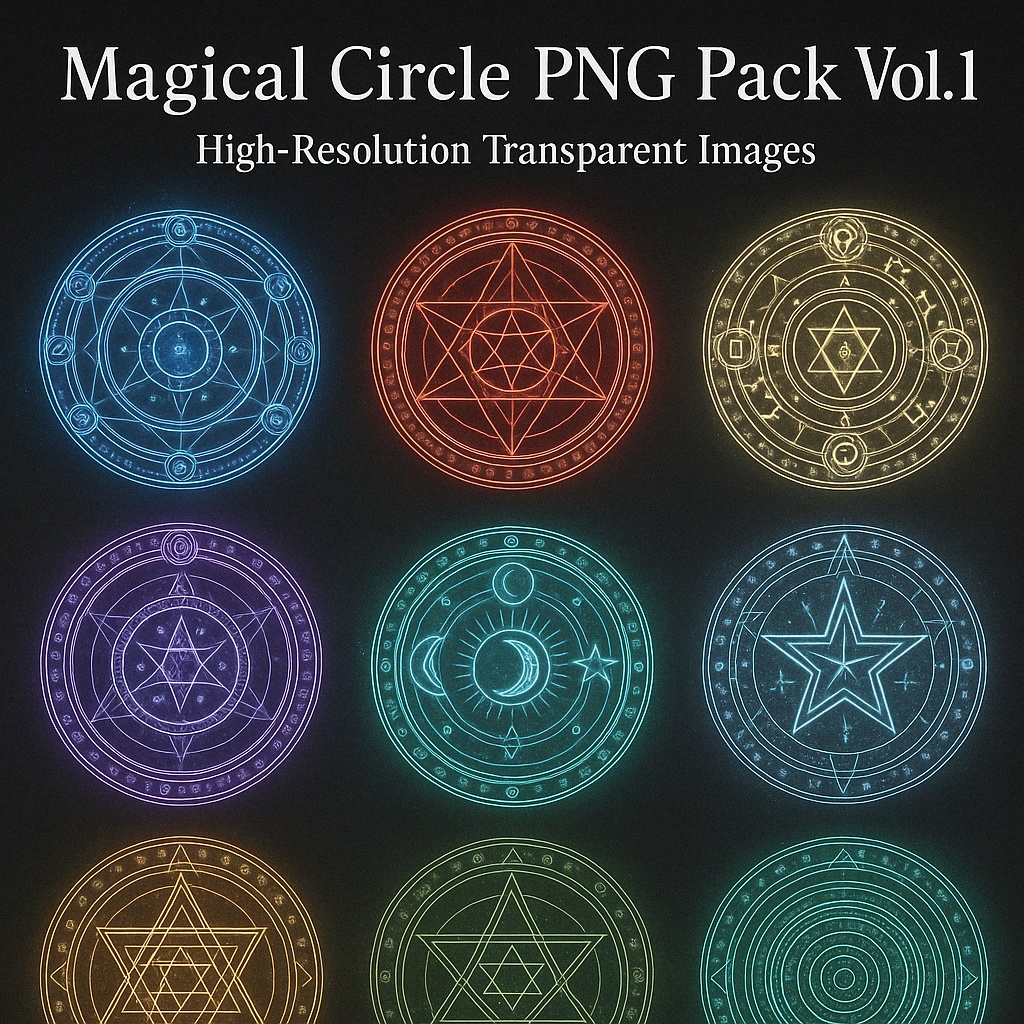 Magical Circle PNG Pack Vol.1 – High-Resolution Transparent Images 高解像度-魔法陣-素材集