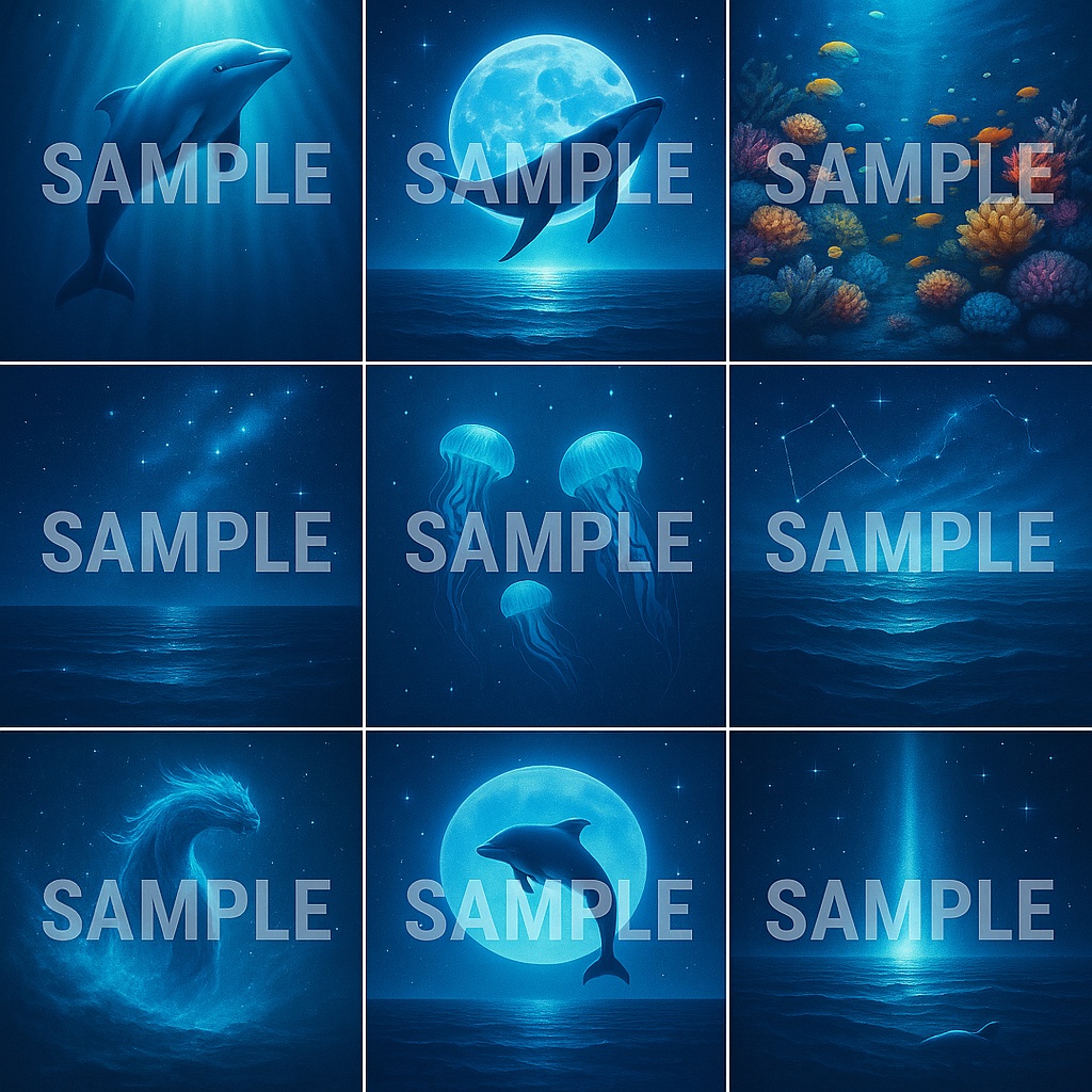 🌊🐬✨ Stellar Sea - 幻想海スプライト素材　🌌🌙🐋