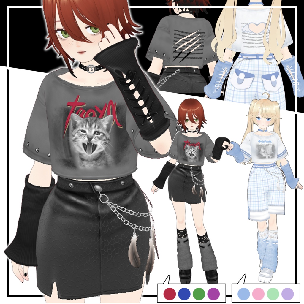 【VRoid】「ばんぎゃ」と「てんし」コーデセット【カラバリあり】