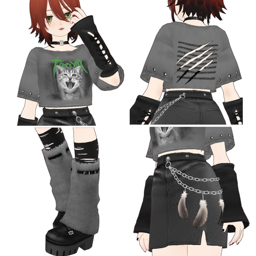 【VRoid】「ばんぎゃ」と「てんし」コーデセット【カラバリあり】