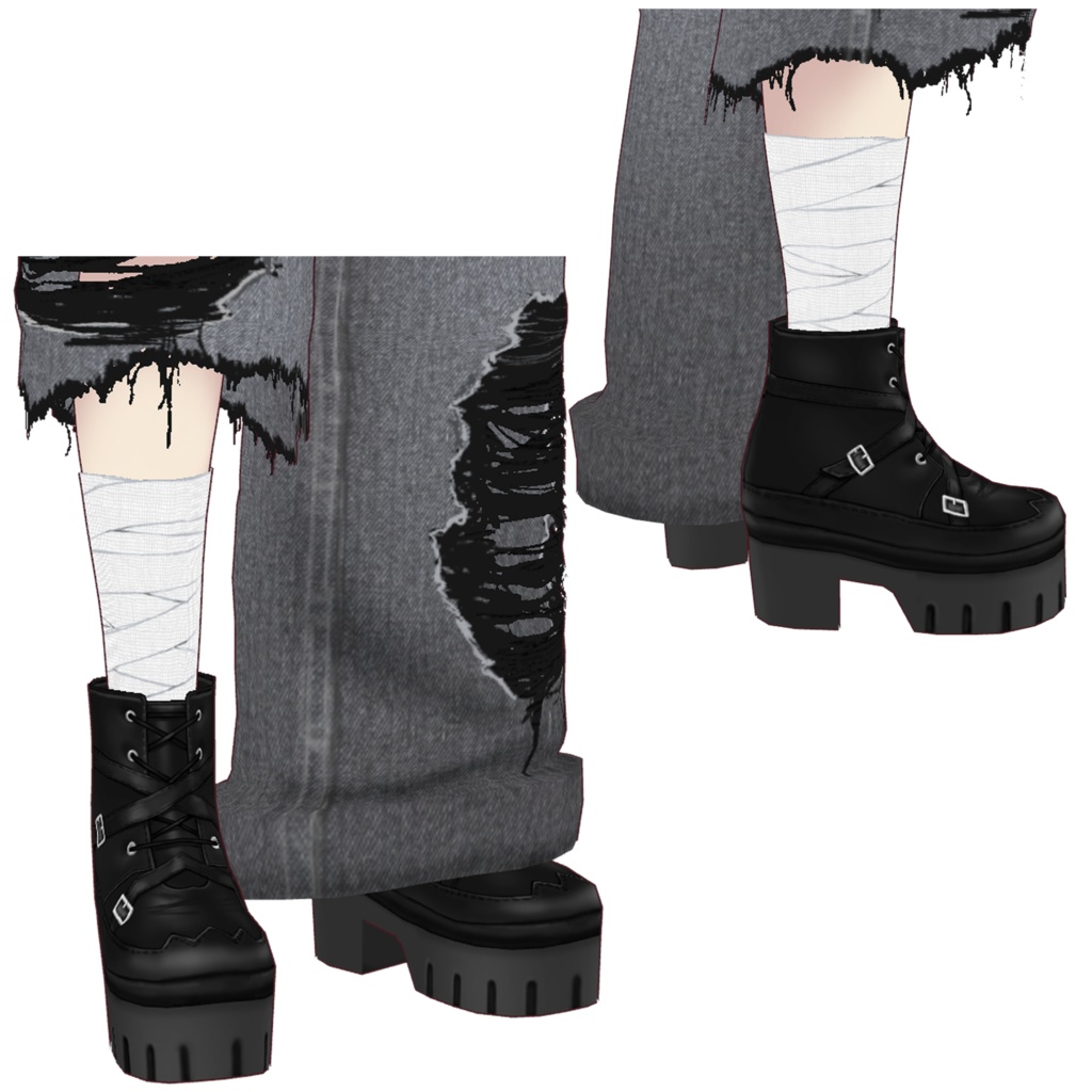 【VRoid】首輪付き ボロボロコーデ【ハロウィン】