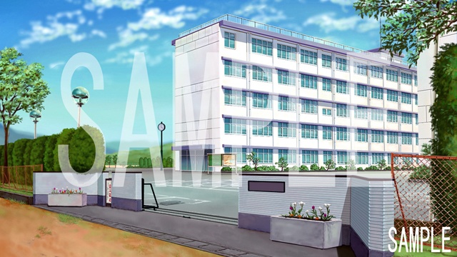 「学校の背景が全てそろう01」完全フリー素材集!! 410枚昼夕夜差分あり