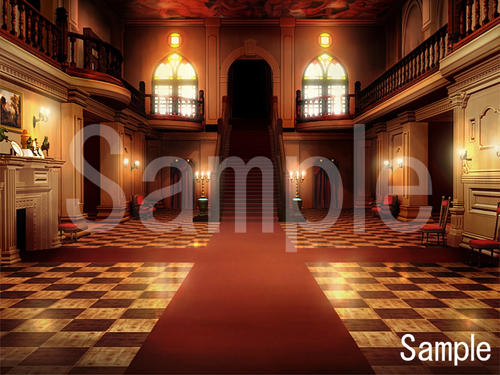 「ホラー洋館の背景がそろう01」完全フリー素材集!! 355枚朝昼夜あり