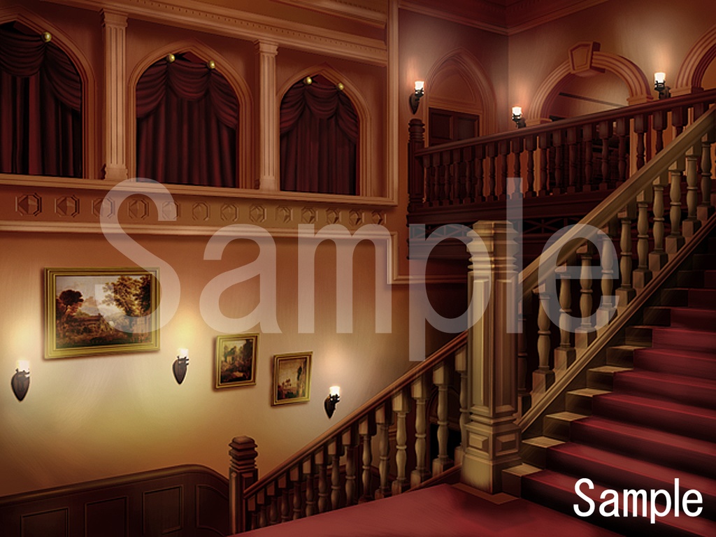 「ホラー洋館の背景がそろう01」完全フリー素材集!! 355枚朝昼夜あり