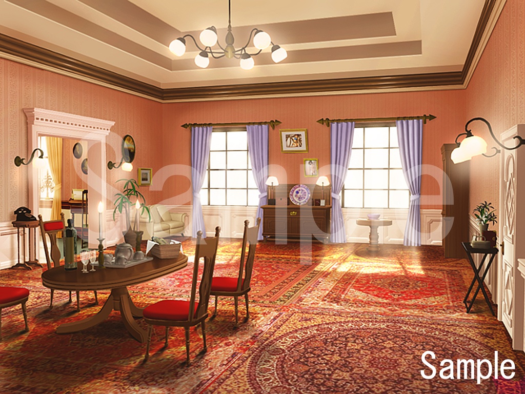 「ホラー洋館の背景がそろう01」完全フリー素材集!! 355枚朝昼夜あり