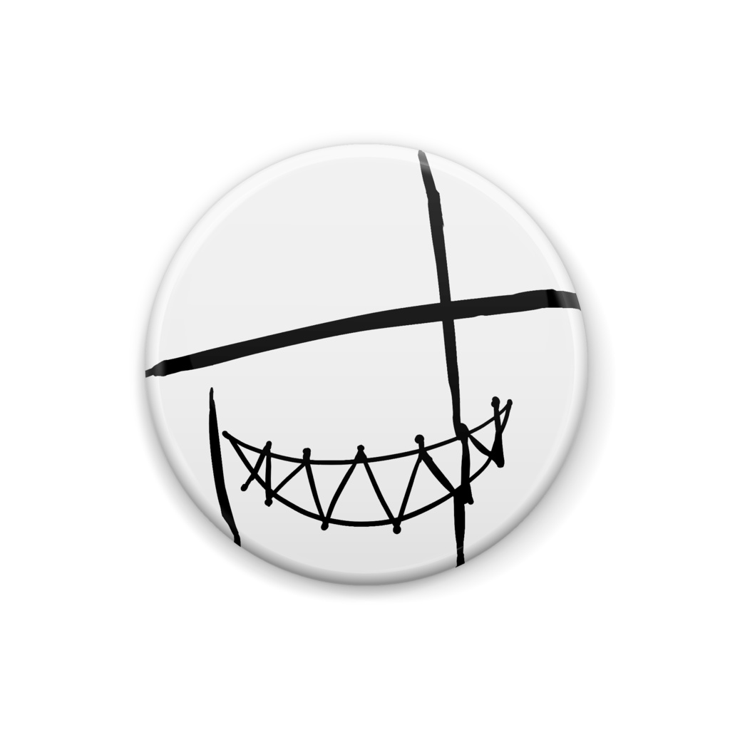仮面男缶バッチ（ホワイト）