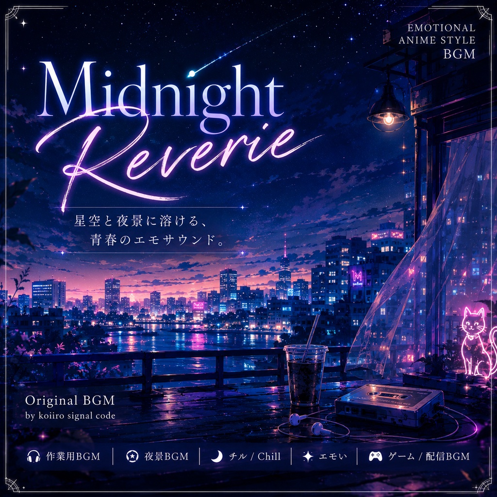 Midnight Reverie｜夜景アニメ風エモーショナルBGM