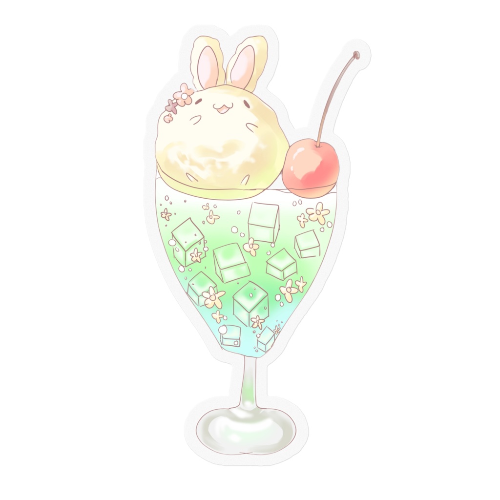 うさぎクリームソーダステッカー