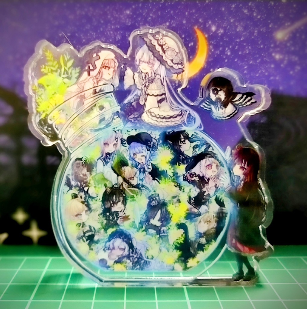 まのさばハーバリウム風アクリルブロック