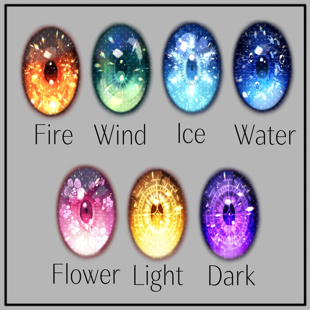 【キプフェル Kipfel 対応】精霊の眼-Element Eyes-【アイテクスチャ】