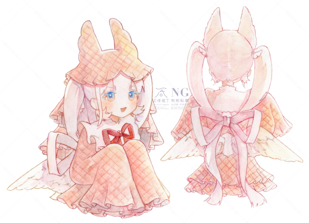 原画「白色リボンのおばけ」