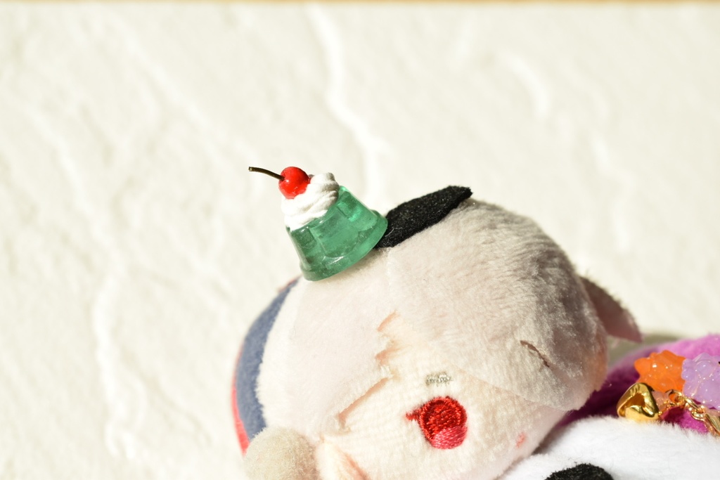 クリームソーダ風ゼリーの髪飾り