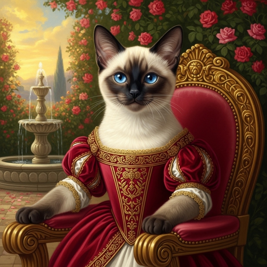 【4K 高画質】シャム猫｜ルビープリンセスの微笑み / Siamese Cat | Smile of the Ruby Princess