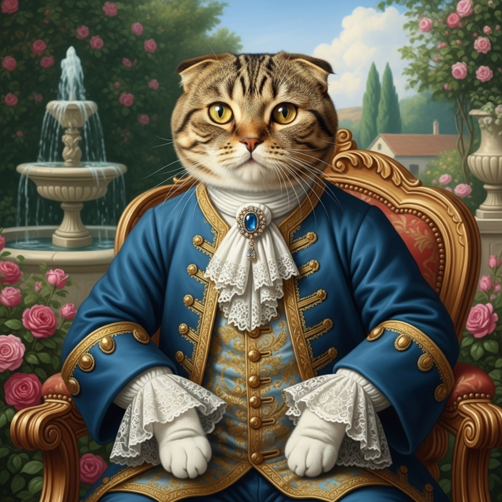 【4K 高画質】スコティッシュフォールド|薔薇の宮廷の若き王子 / Scottish Fold | The Young Prince of the Rose Court