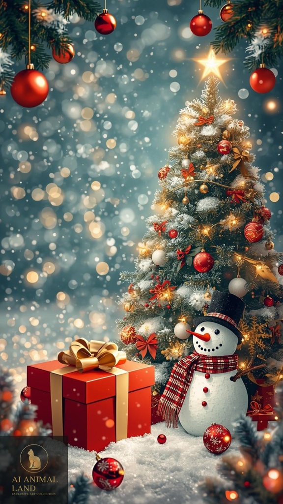 🎁【期間限定無料配布】4K高画質・AI ANIMAL LAND クリスマス壁紙コレクション|スマホ&PC用4枚セット