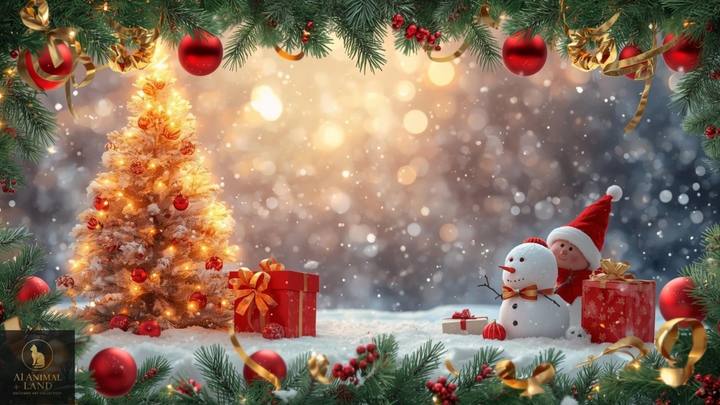 🎁【期間限定無料配布】4K高画質・AI ANIMAL LAND クリスマス壁紙コレクション|スマホ&PC用4枚セット