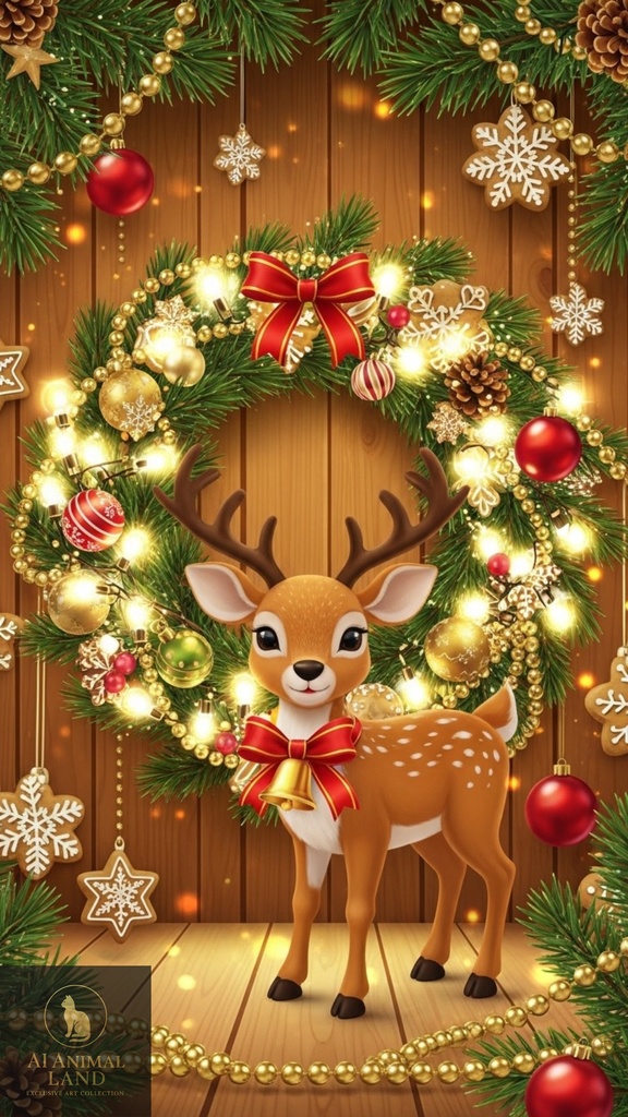 🎁【期間限定無料配布】4K高画質・AI ANIMAL LAND クリスマス壁紙コレクション|スマホ&PC用4枚セット