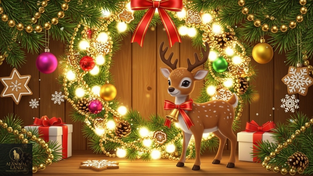 🎁【期間限定無料配布】4K高画質・AI ANIMAL LAND クリスマス壁紙コレクション|スマホ&PC用4枚セット