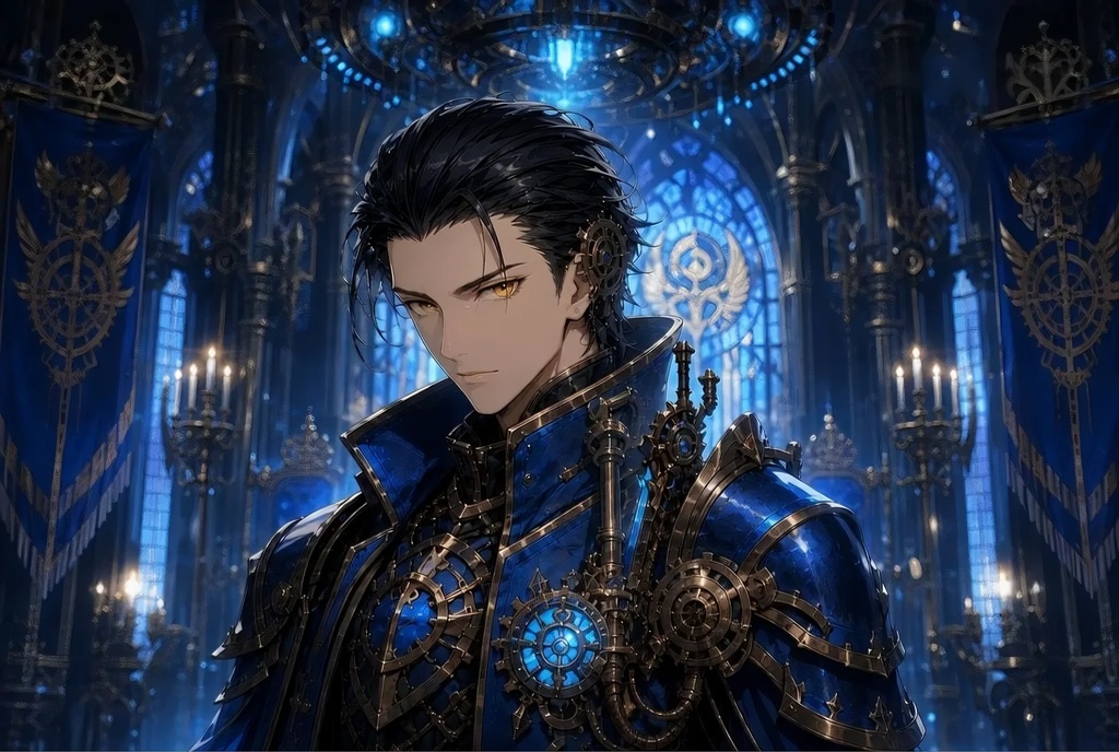 【AIイラスト】　藍鋼の聖騎士