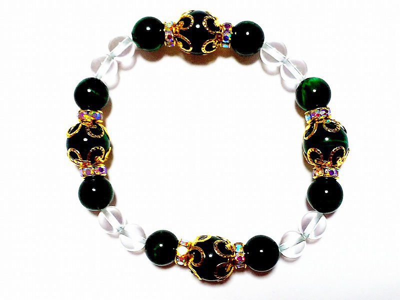 最遊記 八戒イメージブレスレット グリーンタイガーアイ