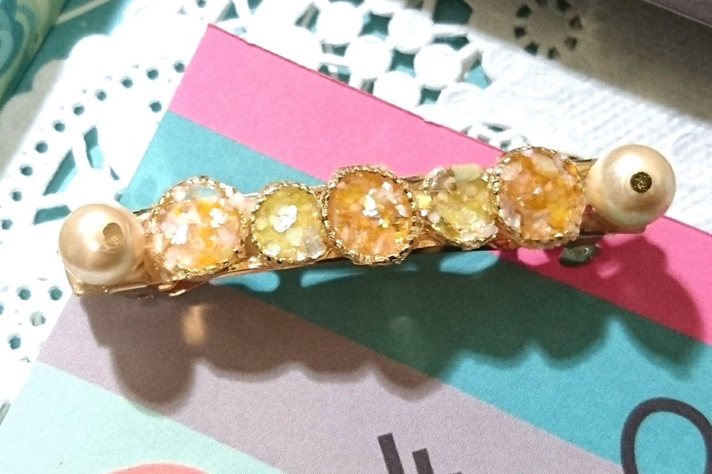 バレッタ式マスクフック（オレンジイエロー）※夏の特別キャンペーン実地中