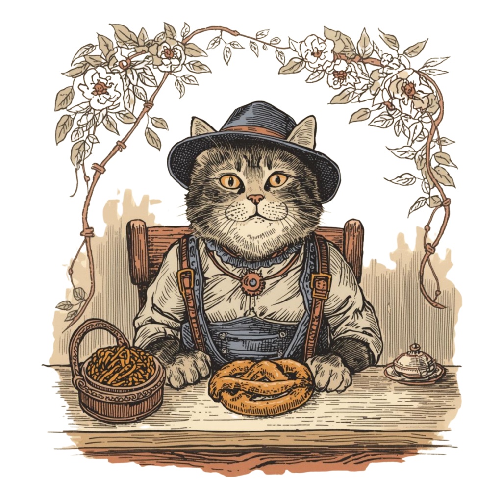 canva 旅する猫のヴィンテージクリップアート集(エッチング風・PNG)