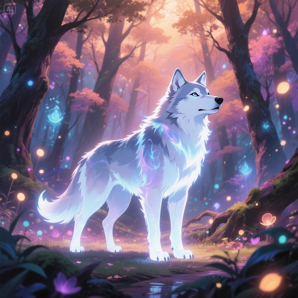 Mystical Forest Guardian – Fantasy Spirit Wolf