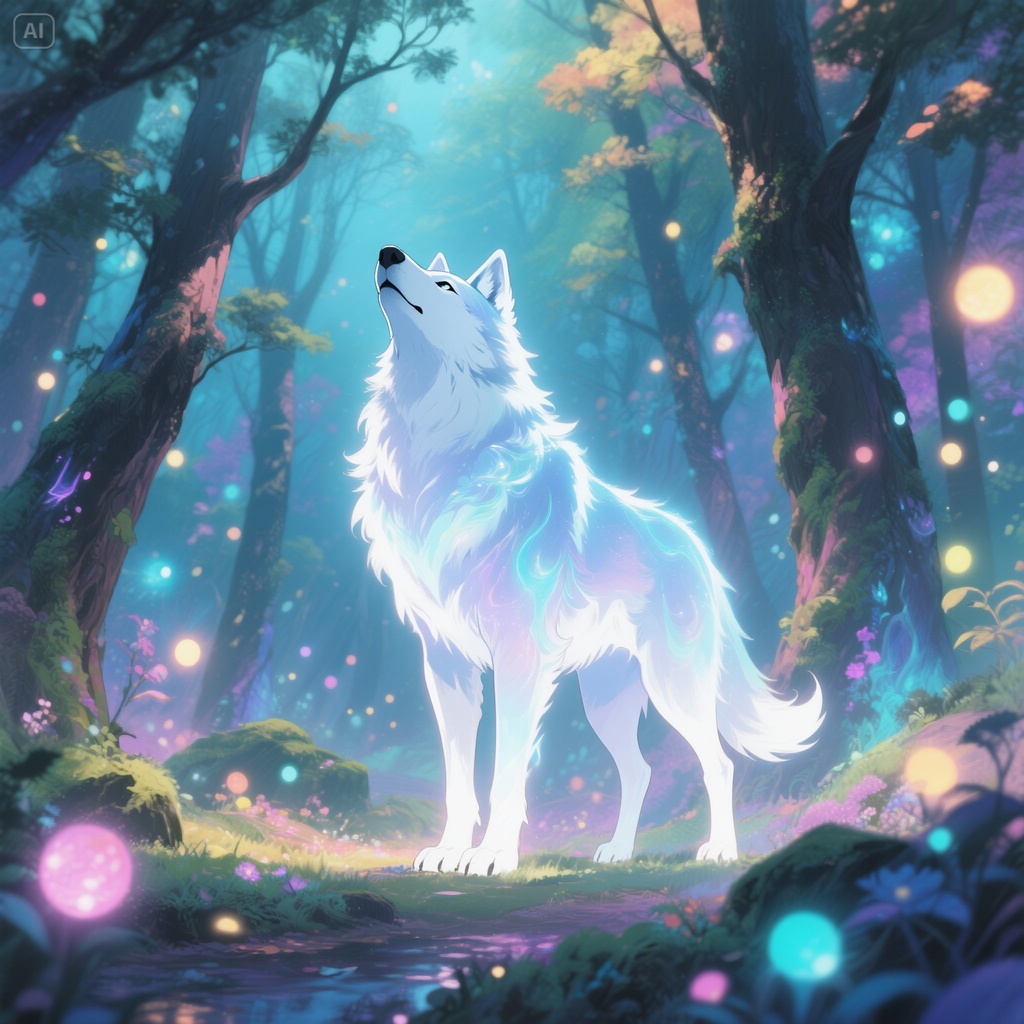 Mystical Forest Guardian – Fantasy Spirit Wolf
