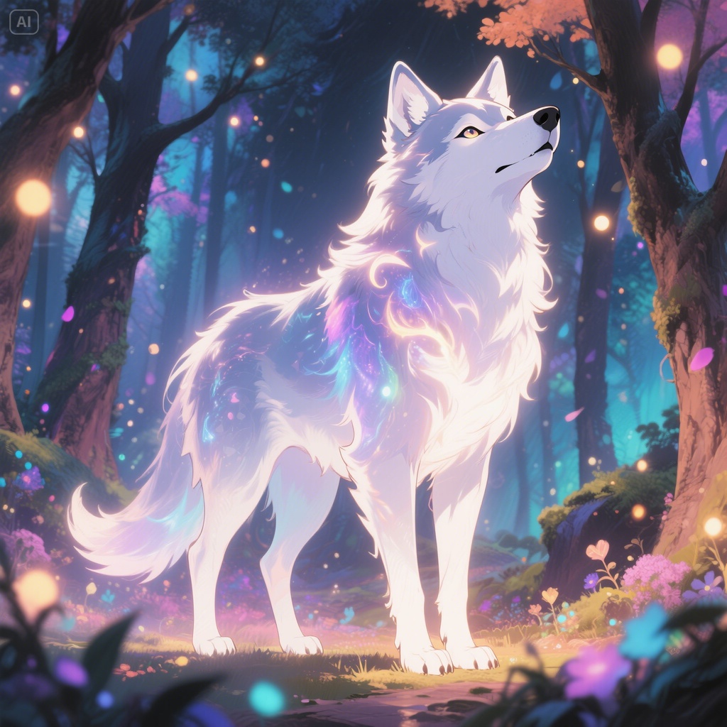 Mystical Forest Guardian – Fantasy Spirit Wolf