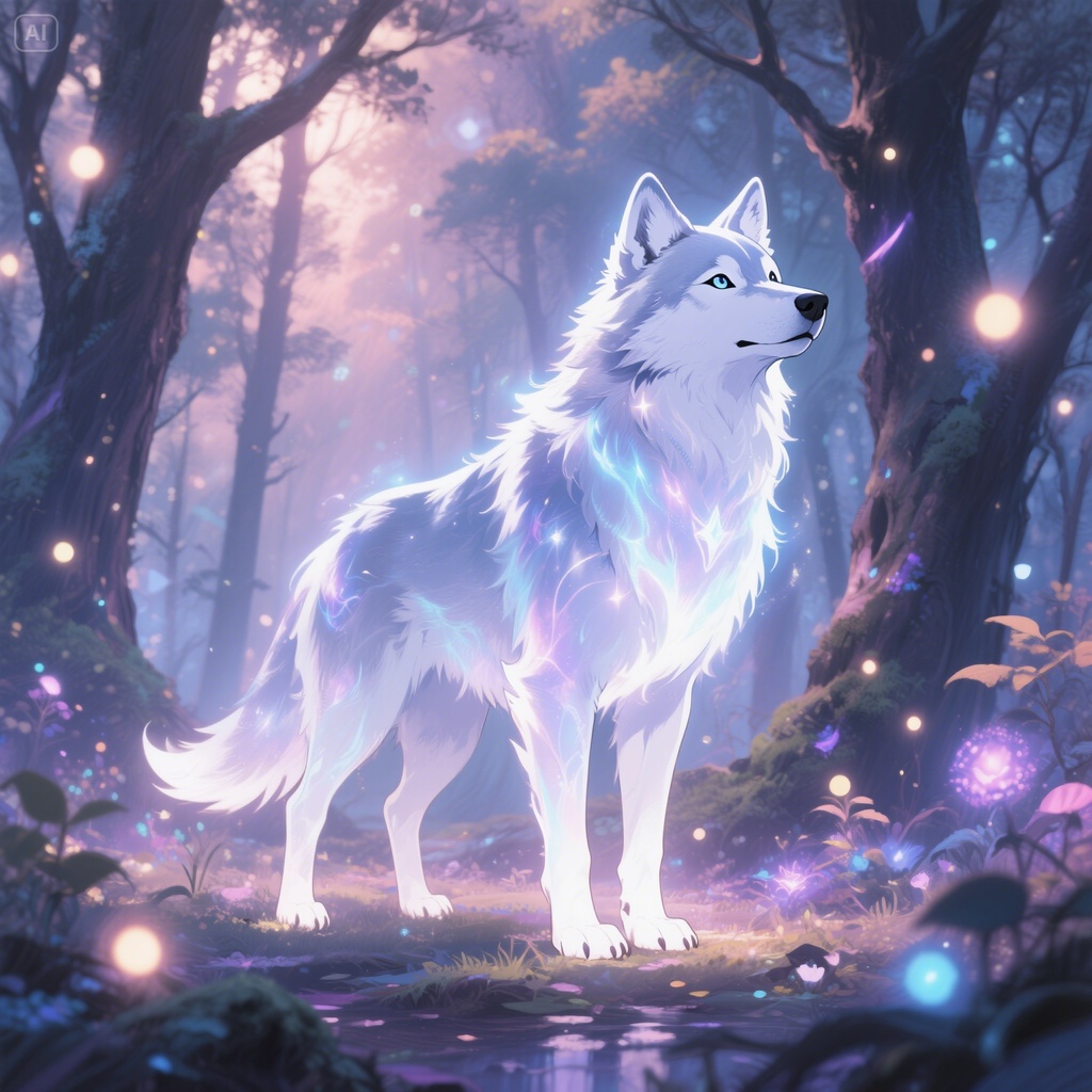 Mystical Forest Guardian – Fantasy Spirit Wolf