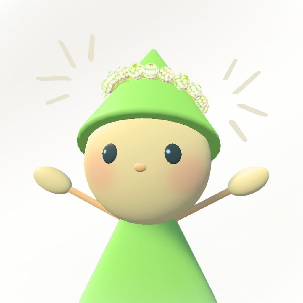 【VRChat想定】シロツメクサの冠(Clover Crown)