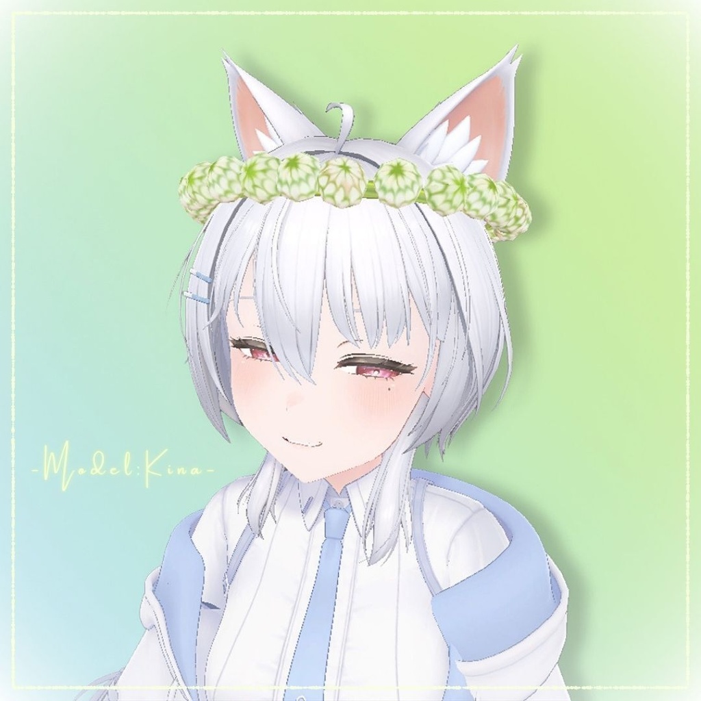 【VRChat想定】シロツメクサの冠(Clover Crown)
