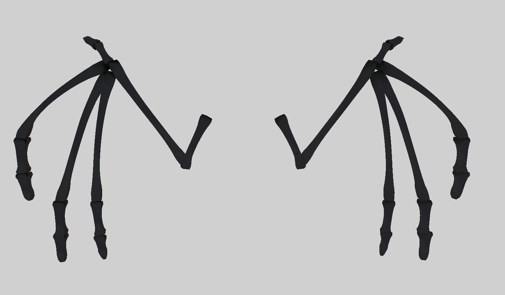 【VRChat想定】骨の翼