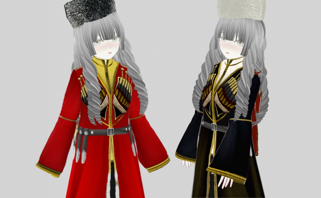 【VRoid正式版】チェルケスカ(チョハ)20色+クバンカ3色