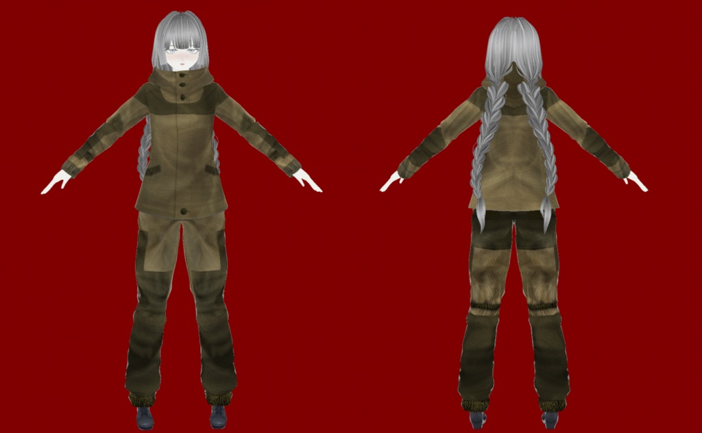 【VRoid正式版】ゴルカ(Gorka/Горка)3・4・5 カラーバリエーション各4色 上下セット