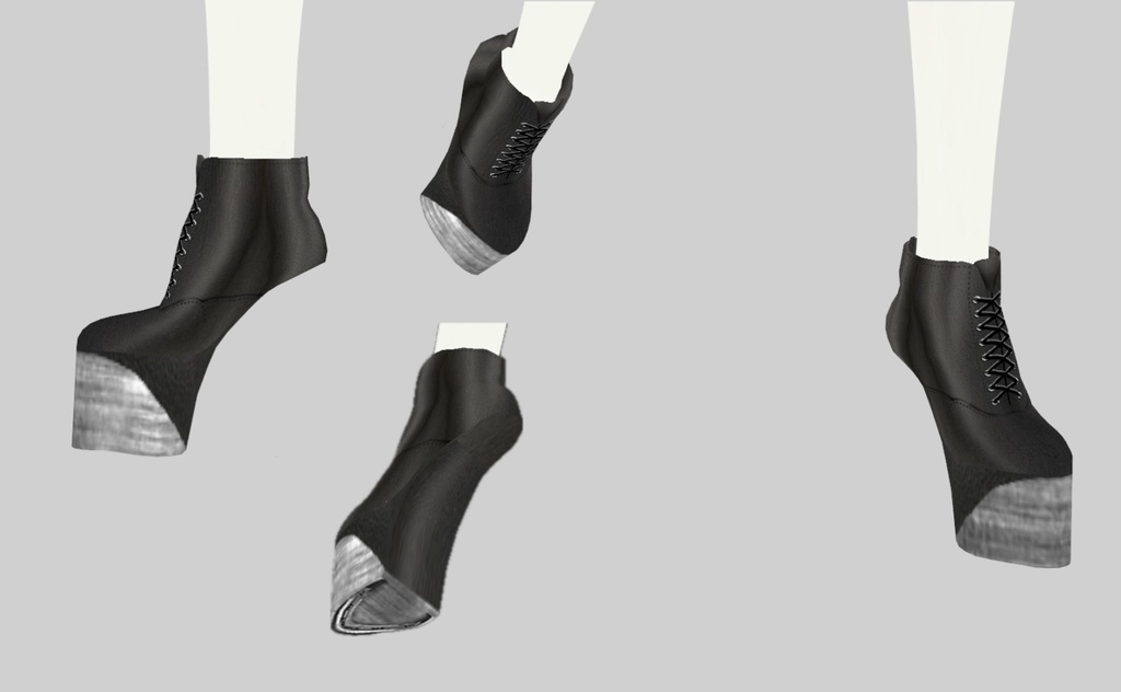 【VRoid正式版】蹄ブーツ(hoofboots/ponyboots)蹄色3色/2パターン